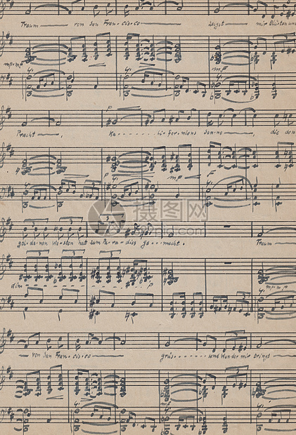 古旧音乐分娩古典音乐黄皮书风格纹理风化染色符号音符棕色图片