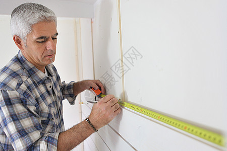 人墙建设者衣领安全测量精神木工建筑劳动安装做工图片