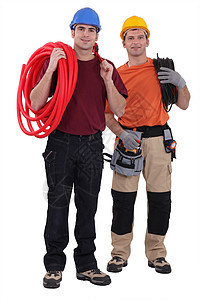 手工艺人一起装扮磁带团队腰带安装头盔工匠便利住房男人工具图片