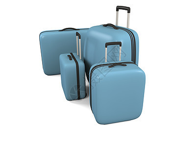 旅行行李个人插图案例树干航班蓝色背景图片