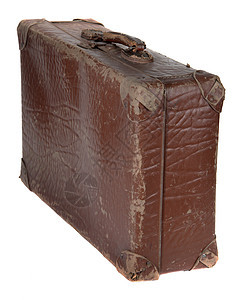 旧棕色手提箱旅行古玩皮革假期旅游白色娱乐古董图片