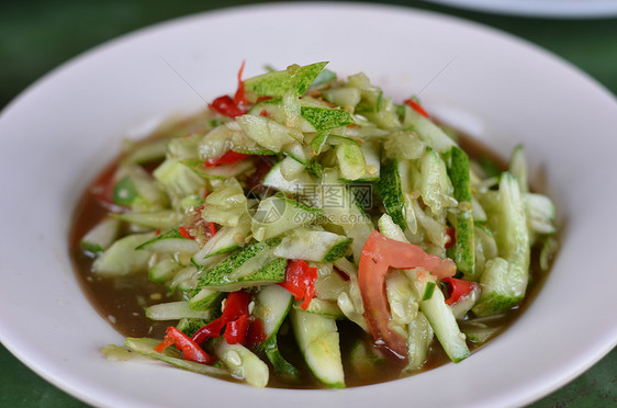 辣辣色沙拉健康绿色草本植物螃蟹蔬菜餐厅红色柠檬美食烹饪图片