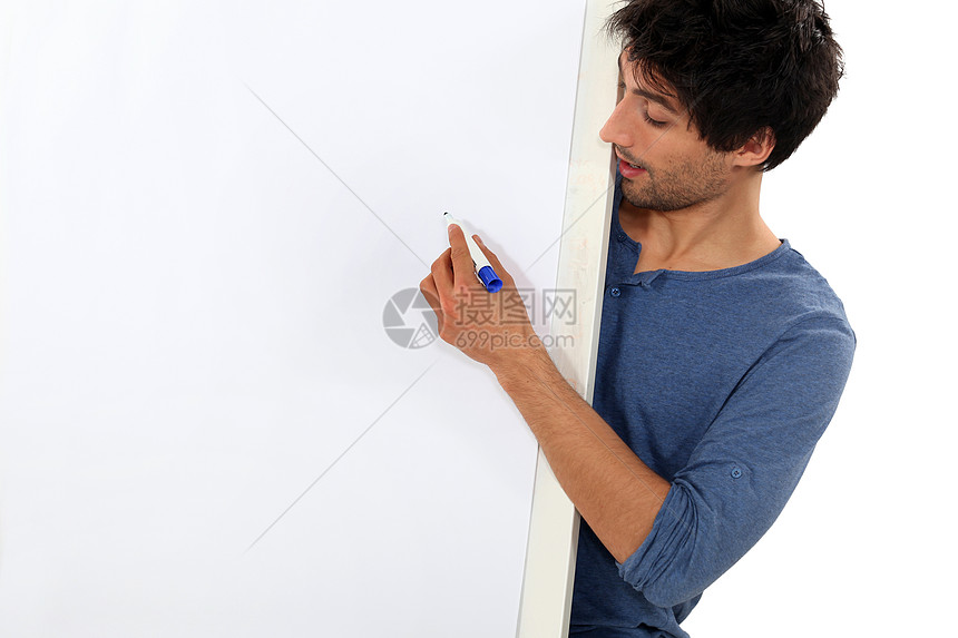 男人在白板上写字训练商业文档白色成人写作研讨会空白注意力资源图片