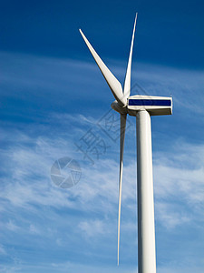 风力涡轮机 风力磨机白色力量活力蓝色旋转工业技术天空发电机绿色图片