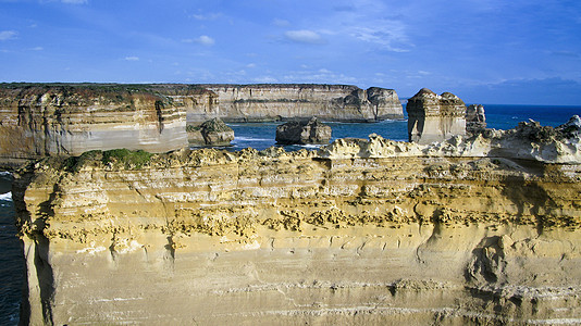 澳洲的悬崖旅游侵蚀海浪旅行景点海滩石头海岸线支撑风景图片