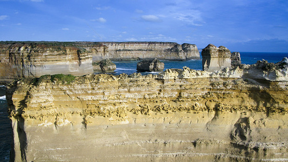 澳洲的悬崖旅游侵蚀海浪旅行景点海滩石头海岸线支撑风景图片