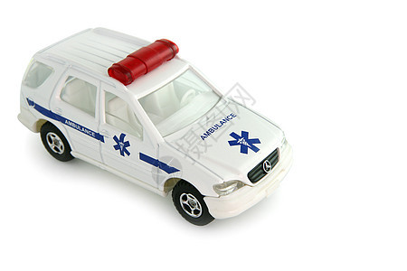 玩具救护车金属服务童年情况投掷蓝色红色帮助安全白色背景图片