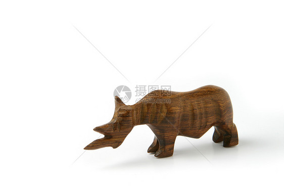 木制犀牛宏观玩具古董木匠哺乳动物獠牙雕像艺术犀牛文化图片