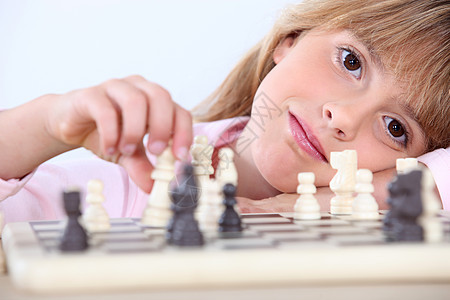女孩下象棋女士网格说谎玩家女王金发女郎马头白色断路器游戏图片