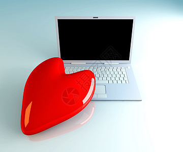 笔记本电脑在爱硬件约会屏幕技术合伙情感伙伴监视器薄膜展示图片