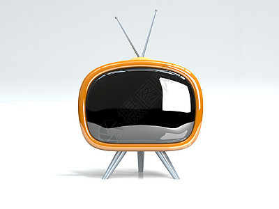 Retro TV 转发电视电子产品屏幕投掷天线橙子娱乐展示播客手表监视器图片