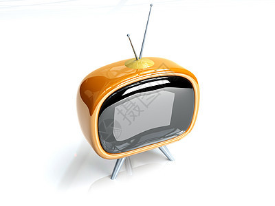 Retro TV 转发电视电子产品橙子广告娱乐屏幕展示播送天线宣传监视器图片