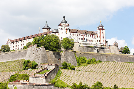 德国巴伐利亚Wurzburg地标建筑城市堡垒葡萄园历史性据点旅行世界遗产城堡图片