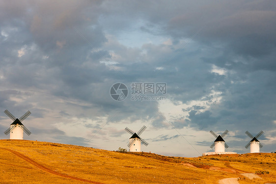 西班牙圣胡安阿尔卡扎尔 卡斯蒂利亚拉曼查风车建筑世界地标旅行位置外观景点建筑学图片