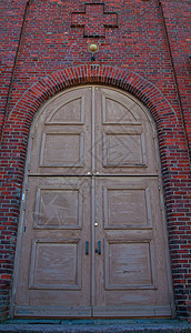 教堂门石头红色门把手门户网站寺庙宗教入口橡木砖块通道图片