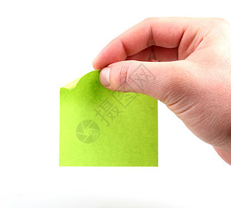 在白背景上孤立的手纸和笔记纸广告牌邮政购物笔记标签白色备忘录手指木板数据图片
