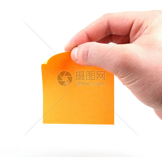 在白背景上孤立的手纸和笔记纸公告回忆商业邮政软垫黄色标签空白横幅办公室图片