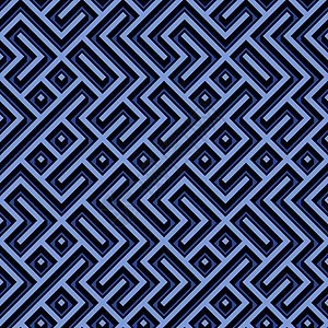 几何无缝模式几何学对角线水平线条蓝色背景图片