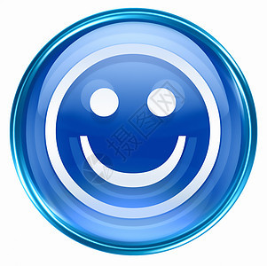 蓝面笑脸 孤立在白色背景微笑玻璃圆圈阴影蓝色符号网页喜悦按钮笑脸背景图片