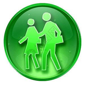 人类图标为绿色 在白色背景中孤立图片