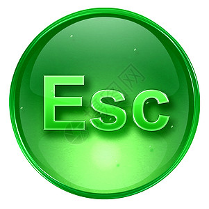 Esc 图标绿色 在白色背景上孤立图片