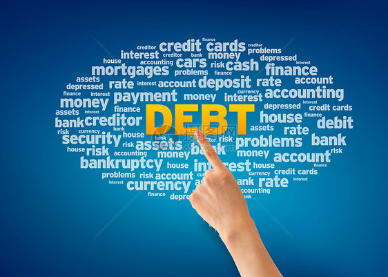 欠债债务速度兴趣蓝色手臂破产帐户银行金融背景投资图片