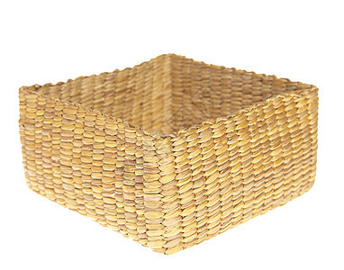白背景孤立的螺旋篮子野餐编织圆圈购物纤维乡村缺口柳条手工业工艺图片