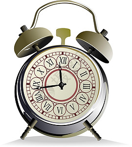 白色背景上的闹钟矢量插图时间指针数字乐器仪表拨号办公室钟表计时器小时图片