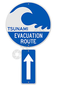 海啸疏散路线蓝色说明救援地震风暴警报海浪洪水小路交通图片