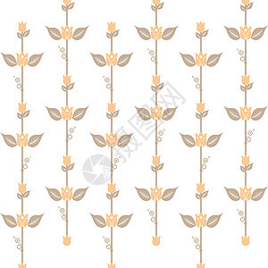 无缝裁缝花类模式创造力黄色白色绘画条纹插图棕色墙纸装饰叶子背景图片