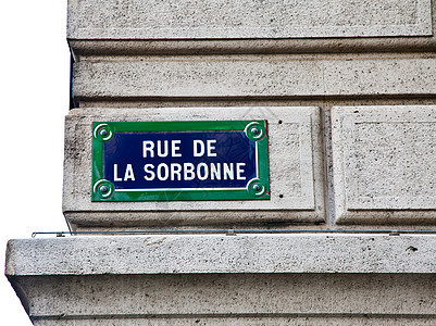 巴黎  索邦街牌旅游学校商业历史性学习大学建筑信号房子入口图片