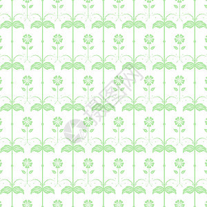无缝裁缝花类模式叶子创造力条纹绘画墙纸白色插图绿色装饰背景图片