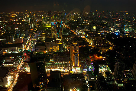 从Baiyoke天塔对曼谷的空中观察首都市中心办公室天际建筑学旅游旅行景观风景场景图片
