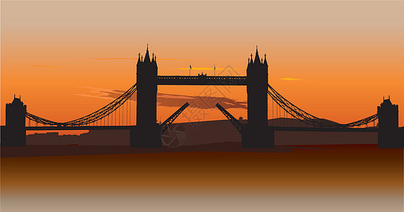 联合王国伦敦塔桥城市英语插图橙子戒指地标天空首都天际日落图片