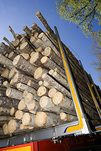装载的木材材料体力劳动者木头日志驾驶方式木工人红色砍伐木材业图片