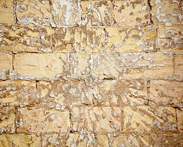修复砖墙的废碎砖墙房子接缝砂浆工作水泥拼装乡村衰变风化石头图片