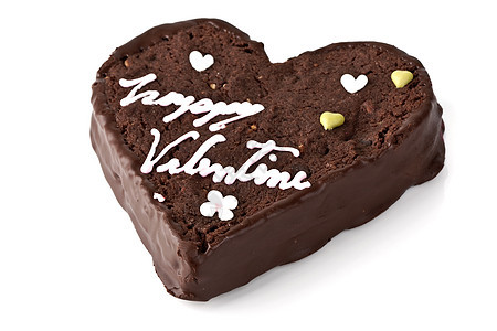 巧克力蛋糕的心形片庆典糕点巧克力化合物面包派对白色手工甜点生日图片