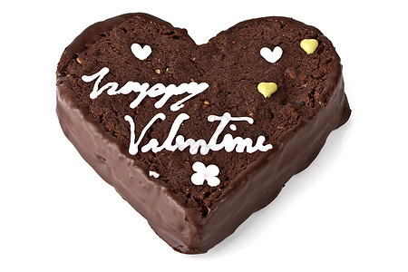 巧克力蛋糕的心形片食物庆典面包巧克力化合物糕点碳水甜点手工生日图片