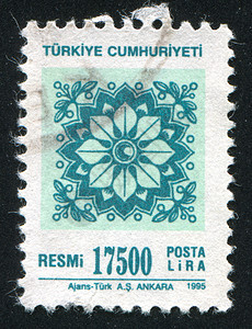 土耳其语模式海豹椭圆邮资植物装饰品火鸡古董邮戳漩涡集邮图片