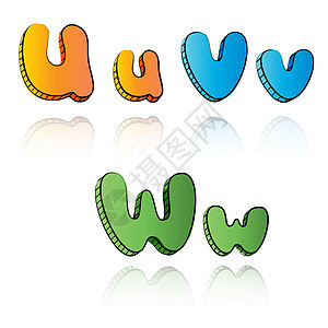 纸张背景纸面上的刻画字母     UVW图片