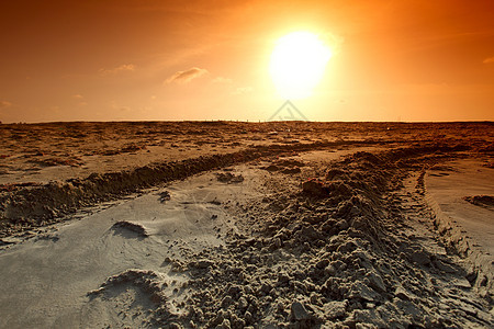 沙漠地区全景日落沙漠新月形旅游橙子干旱勘探沙丘口渴图片