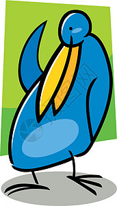 鸟儿的卡通涂鸦快乐插图绘画漫画蓝色卡通片草图剪贴吉祥物图片
