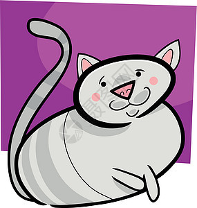 猫的卡通涂鸦灰色猫科草图动物吉祥物卡通片小猫插图绘画虎斑图片
