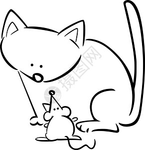 猫和老鼠剧场版用于彩色的猫和老鼠卡通涂鸦卡通片猫科动物虎斑吉祥物染色插图绘画朋友们草图快乐背景