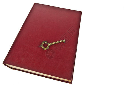 在白背景上孤立密钥的旧书出版物古董智慧知识小说学习解决方案钥匙秘密文档图片