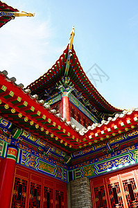 特写典型的中华传统建筑 建造宝塔旅游风景遗产历史历史性旅行蓝色宗教天空图片