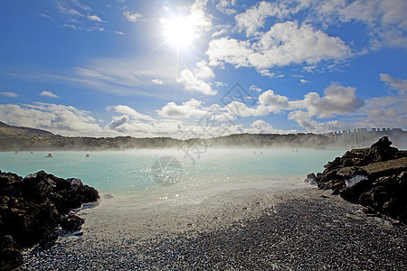 蓝环地热二氧化硅皮肤斑岩温泉治疗水疗蒸汽岩石蓝色图片