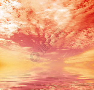 日落地平线橙子日光晴天海浪天气海岸线天空阳光天蓝色图片