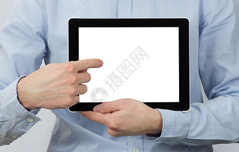 电脑平板电脑商务屏幕软垫感官白色通讯器人士监视器展示药片图片