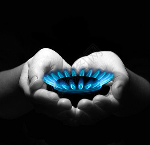 手里毒气戒指燃烧烹饪蓝色甲烷烤箱丁烷警告丙烷力量图片